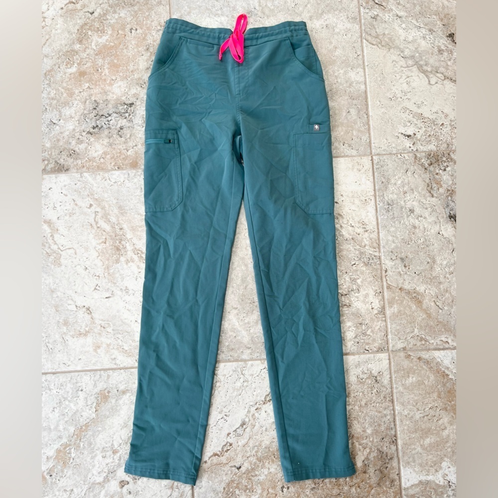 FIGS Yola Skinny Scrub Pants, Limited Edition Hydrogreen Blue (PO #1875), XS/T